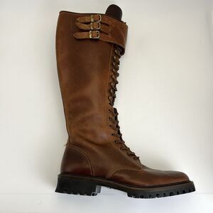 Vintage Tall Riding Boots Women’s Sz 9.5 Brown Leather Equestrian Patina Italian